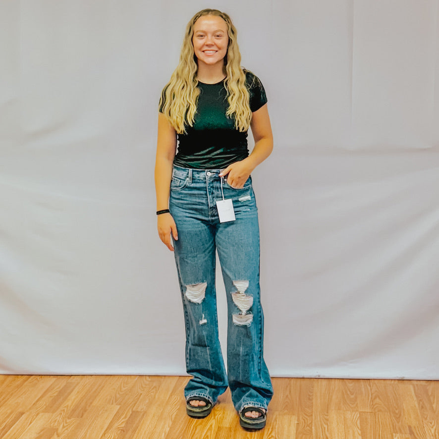 Ultra High Rise 90's Wide Leg Flare - Medium