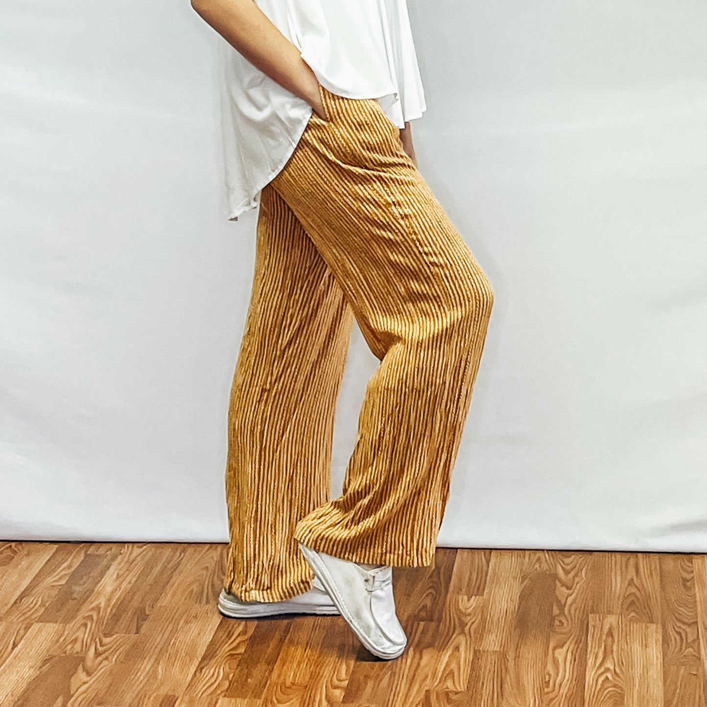 Ladies Woven Pants - Yellow Mango