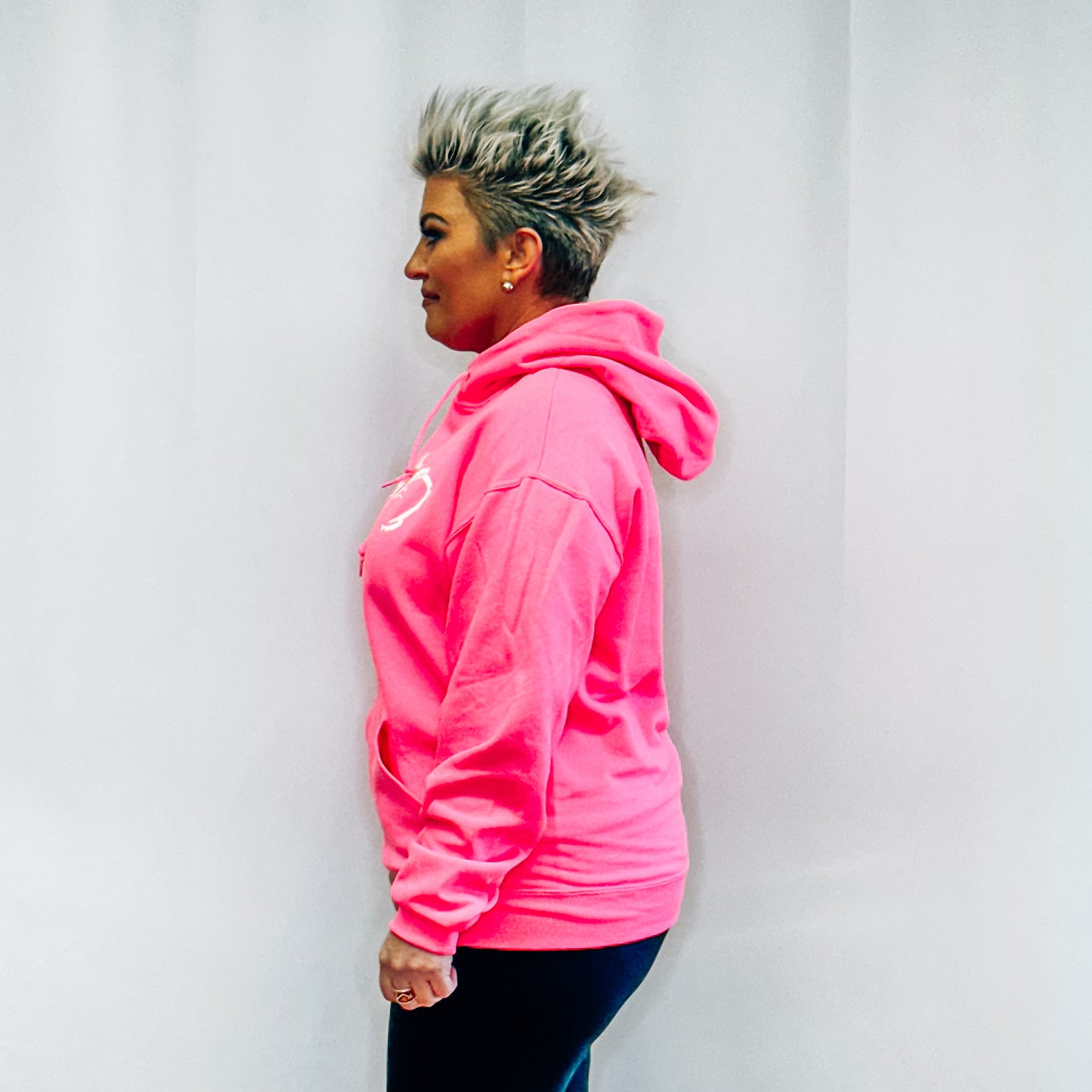 Western Watercolor Cow Hoodie - Pink