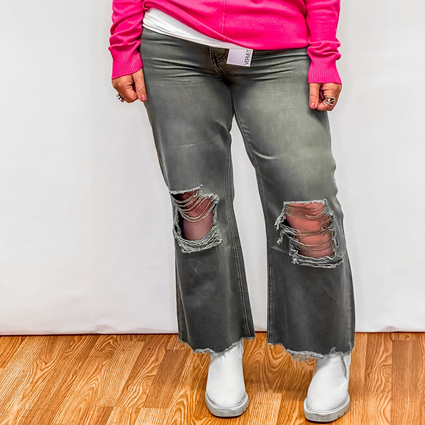 90's Vintage Crop Flare Jean - Beetle