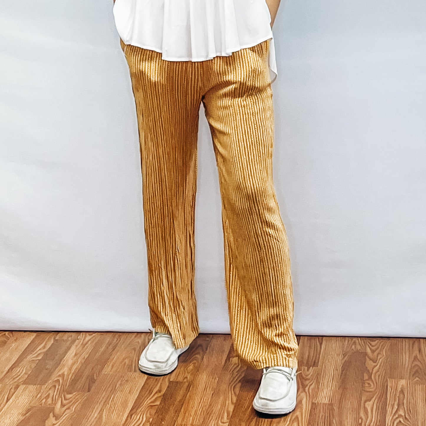 Ladies Woven Pants - Yellow Mango
