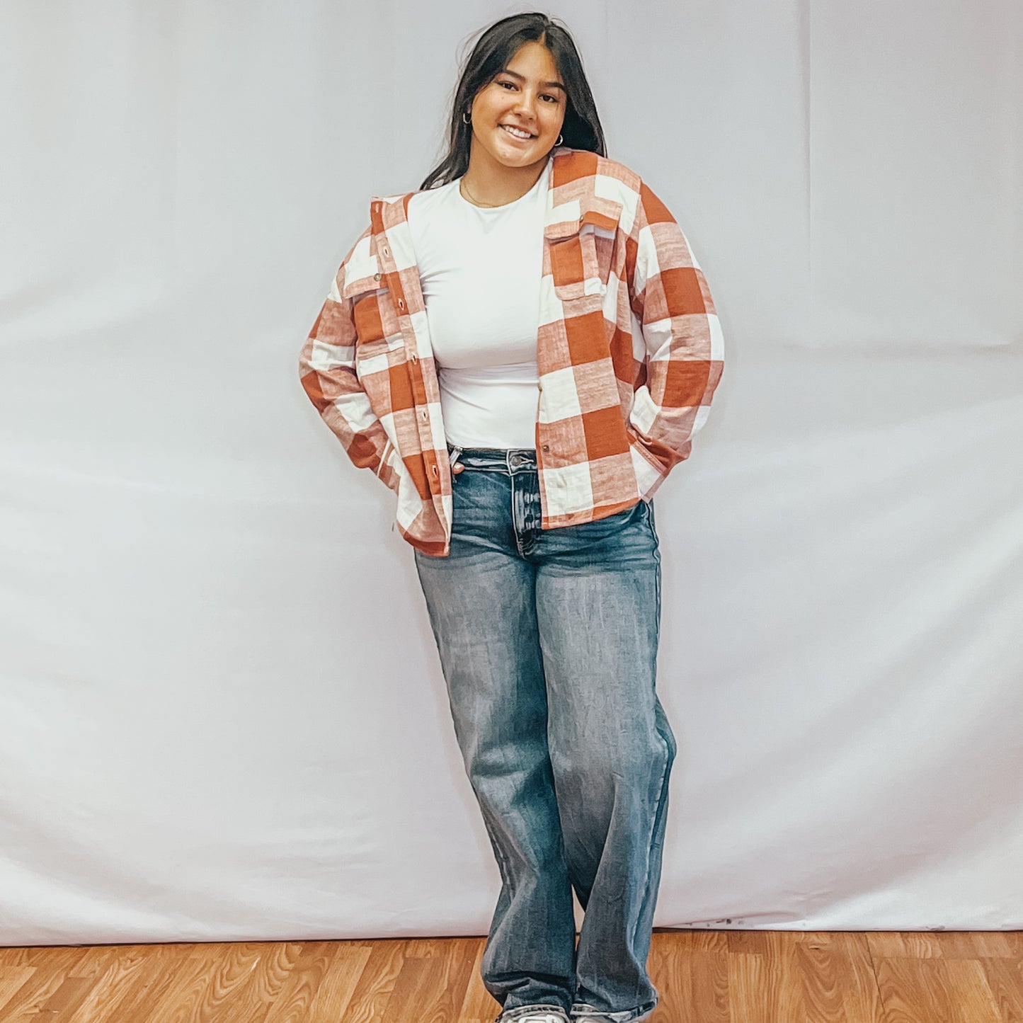 Plaid Flannel Button Down Shirt - Clay