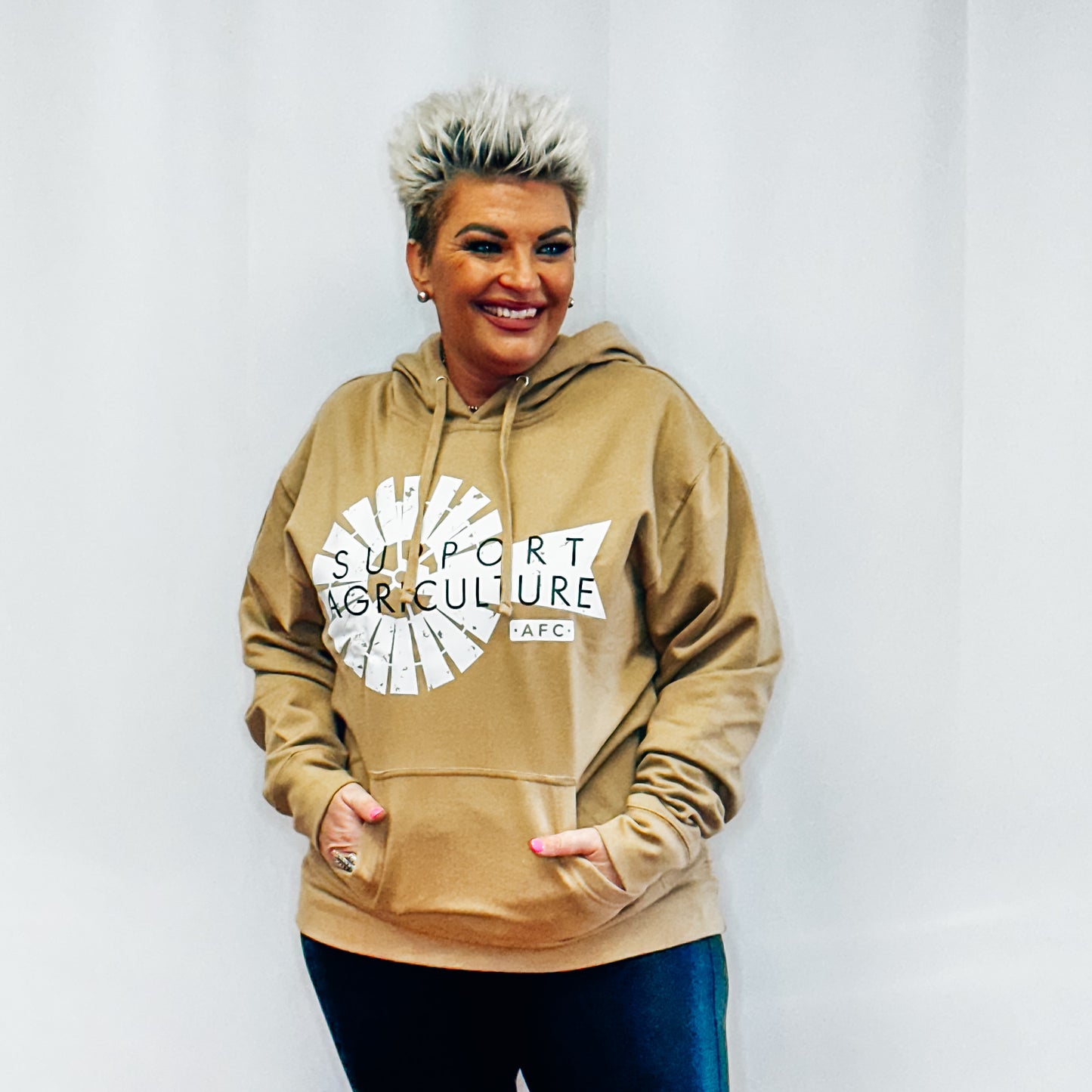 Western Support Agriculture Hoodie - Tan