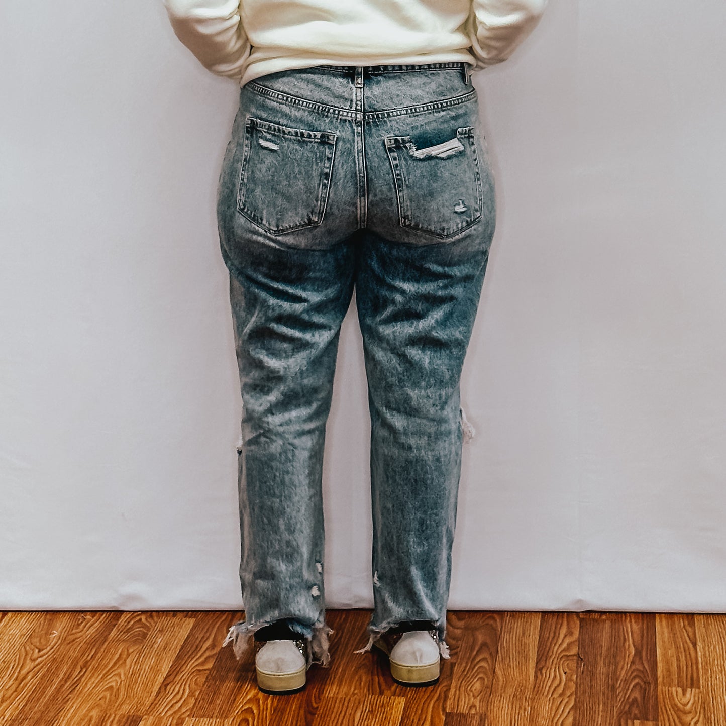 Super High 90's Straight Crop - Blue Melody