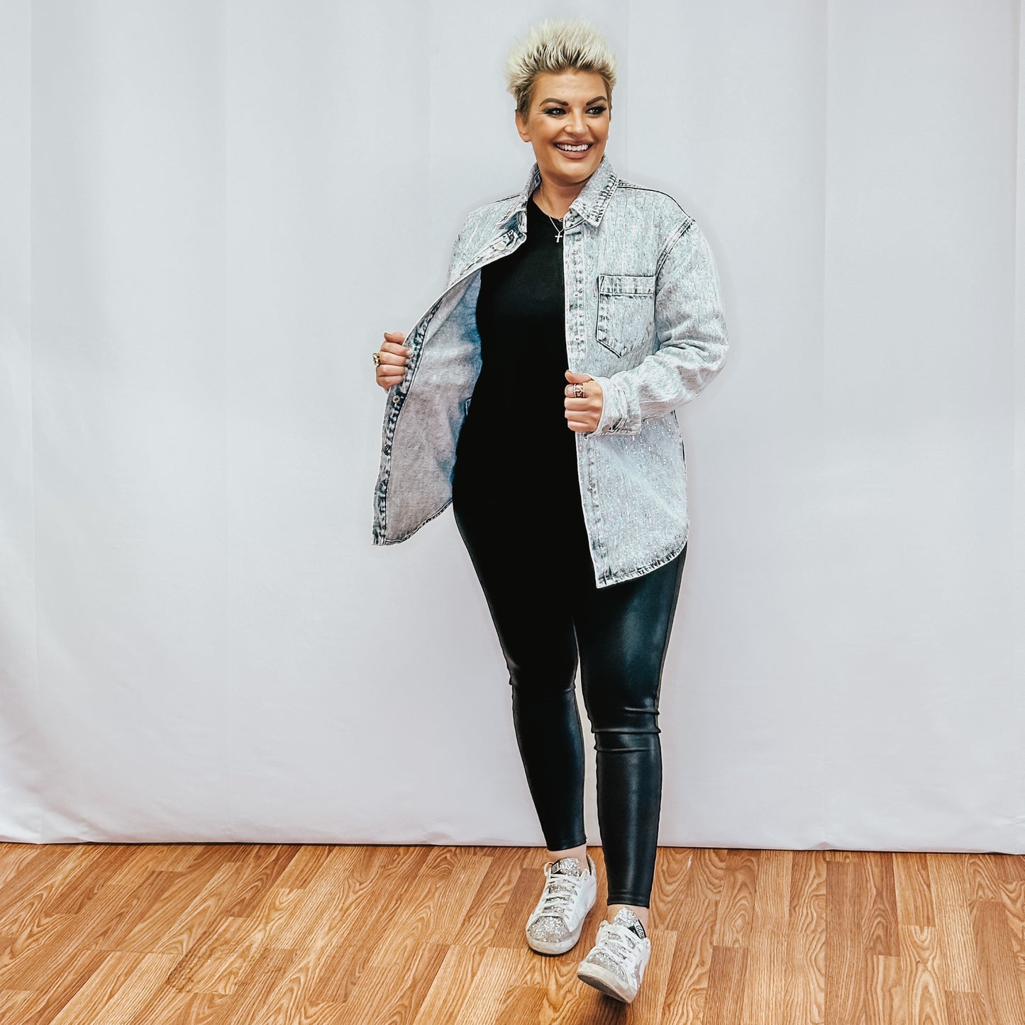 Show Stopper Sparkle Denim Jacket