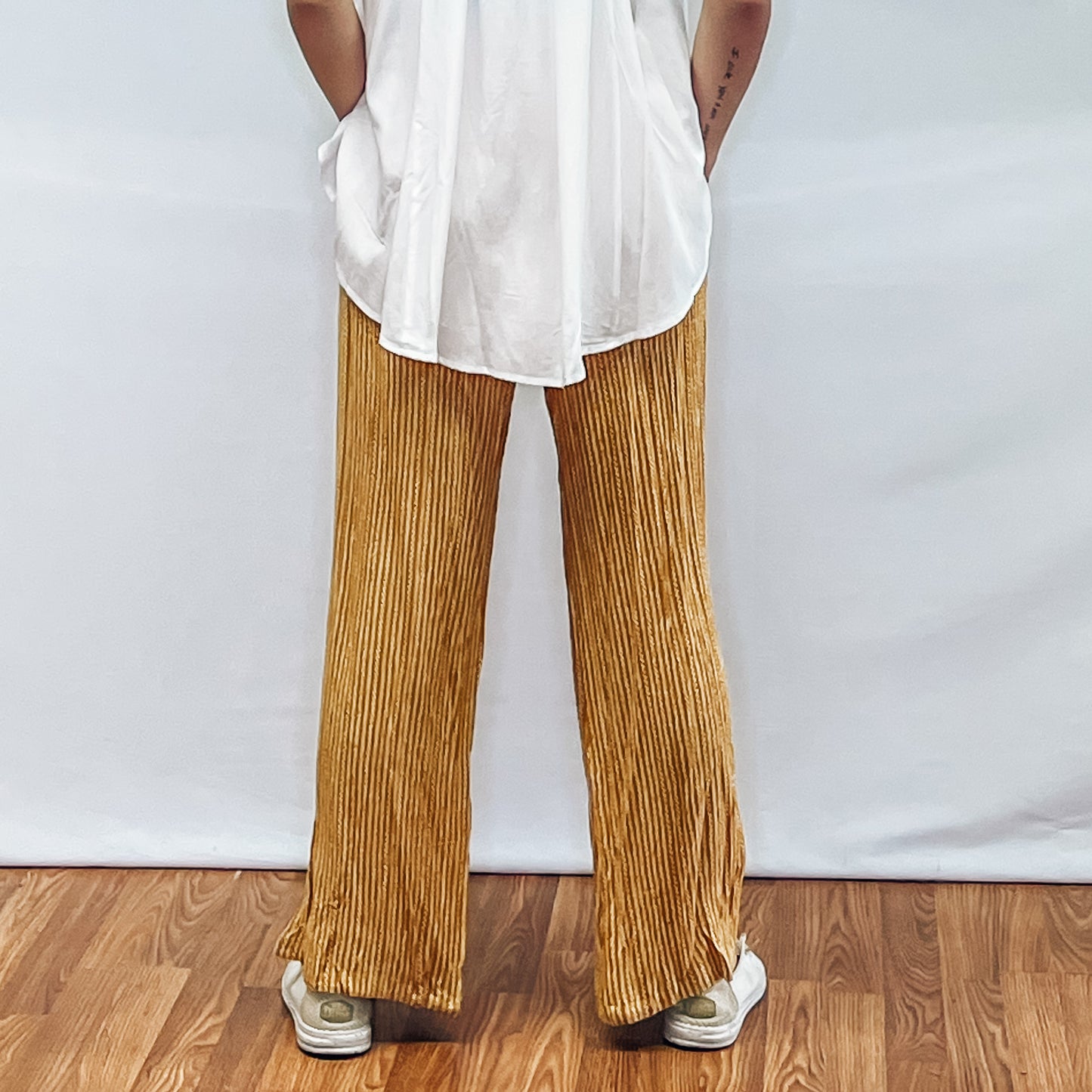 Ladies Woven Pants - Yellow Mango