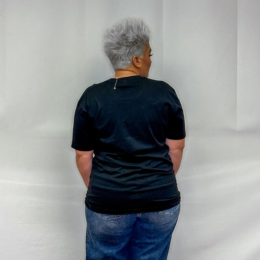 Wolves Puff Paint Graphic Tee - Black