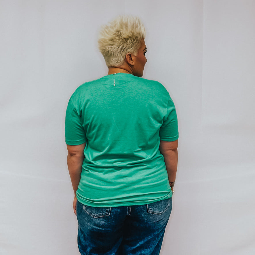 Wolves Puff Paint Graphic Tee - Green