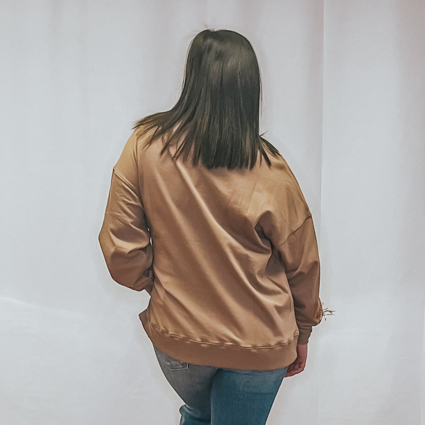 Boots & Hats Sequin Pullover - Mocha
