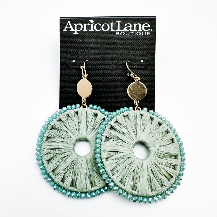 Sage Green Circle Earrings