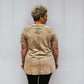 FRENCH TERRY ACID WASH SHORT CUFF SLEEVE PULLOVER ASH MOCHA SMALL