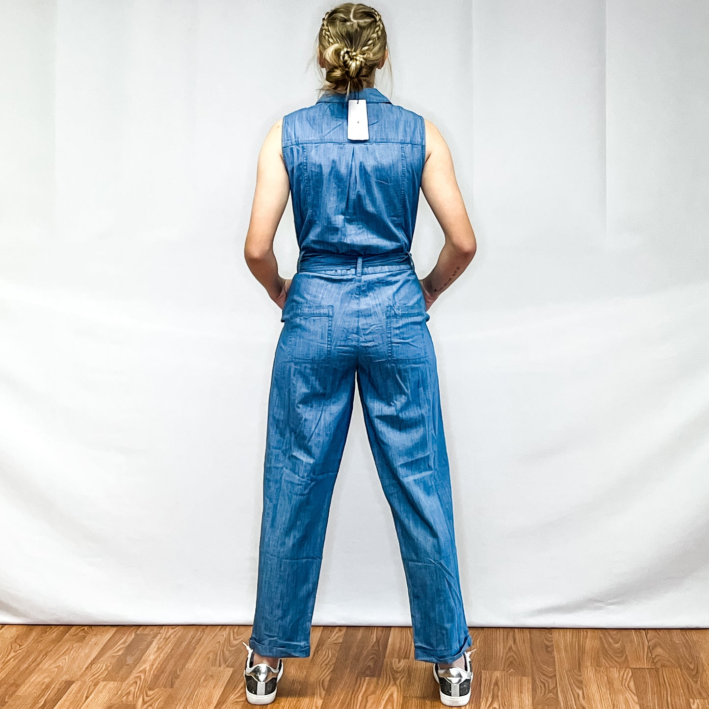 Ladies Woven Jumpsuit - Denim Blue