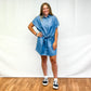 Ladies Woven Dress - Denim Blue