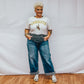 Wyoming Cowboys Cross Roads Bleach Dyed Short Sleeve Tee - White/Grey