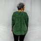 Washed Baby Waffle Oversized Long Sleeve Top - Dark Green