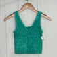 Way Neckline Washed Ribbed Cropped Tank Top - Kelly Green