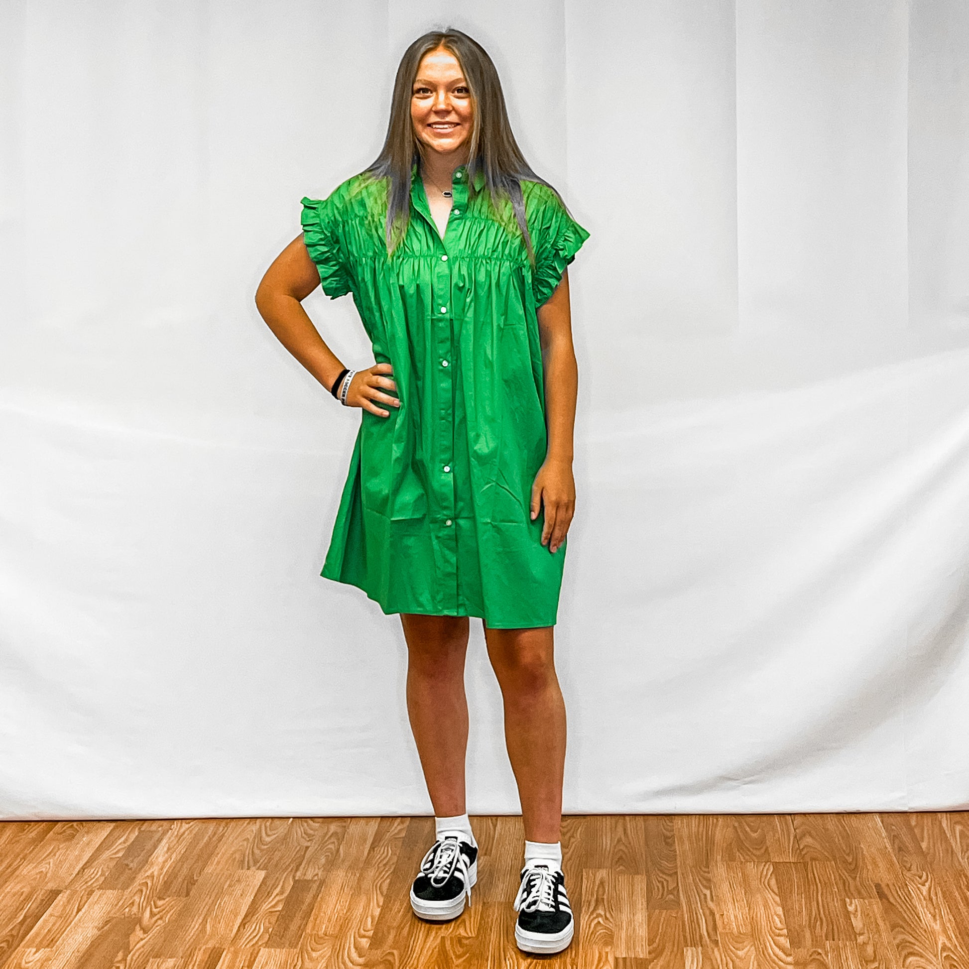 Young Ladies Woven Dress - Green Apricot Lane Boutique - Green River Young Ladies Woven Dress - Green Apricot Lane Boutique - Green River