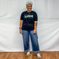 Wolves Puff Paint Graphic Tee - Black