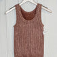 2 Way Neckline Washed Ribbed Cropped Tank Top - Deep Camel