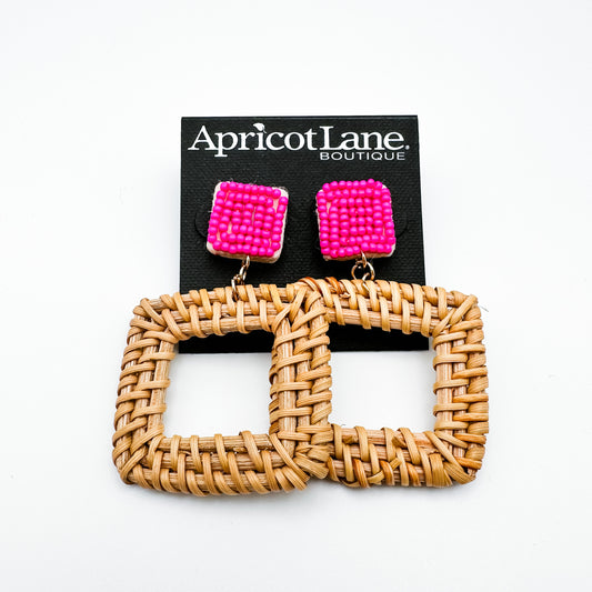 Pink Bamboo Earrings