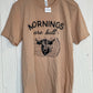 Mornings Are Bull Graphic Tee - Sand Dune