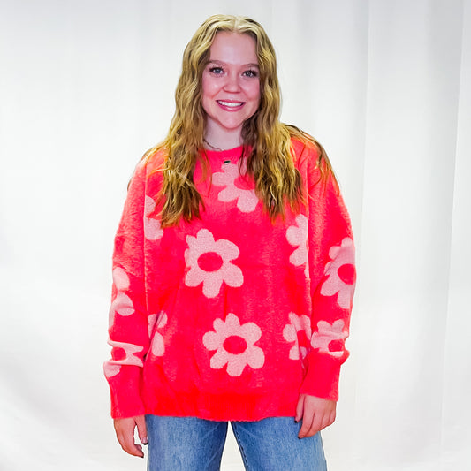 Daisy Mohair Sweater - Coral