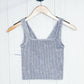 2 Way Neckline Washed Ribbed Cropped Tank Top - Sleet