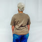 Coquette Football Bow Graphic Garment Dyed Tee - Espresso