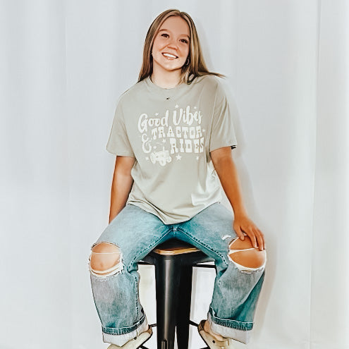 Good Vibes & Tractor Rides Graphic Tee