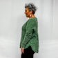 Washed Baby Waffle Oversized Long Sleeve Top - Dark Green