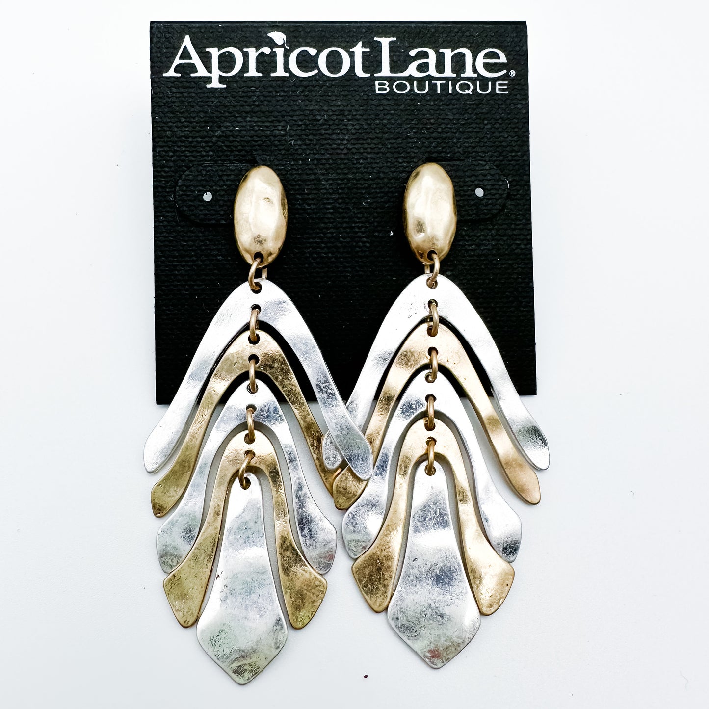 Lotus Gold & Silver Drop Earrings