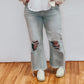 90's Vintage Crop Flare Jean - Cloud Blue