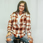 Plaid Flannel Button Down Shirt - Red