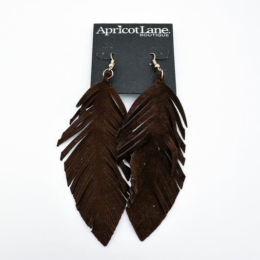 Brown Feather Earrings